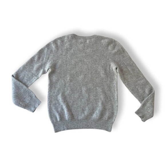 Saks Fifth Avenue textured gray cashmere sweater size M - Picture 2 of 3